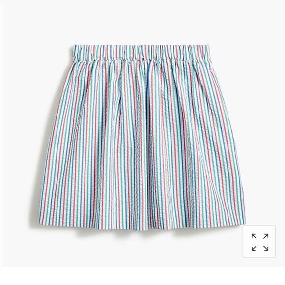NWT J.Crew Factory Size 12  Pastel Rainbow Stripe Seersucker Skirt - Picture 5 of 5